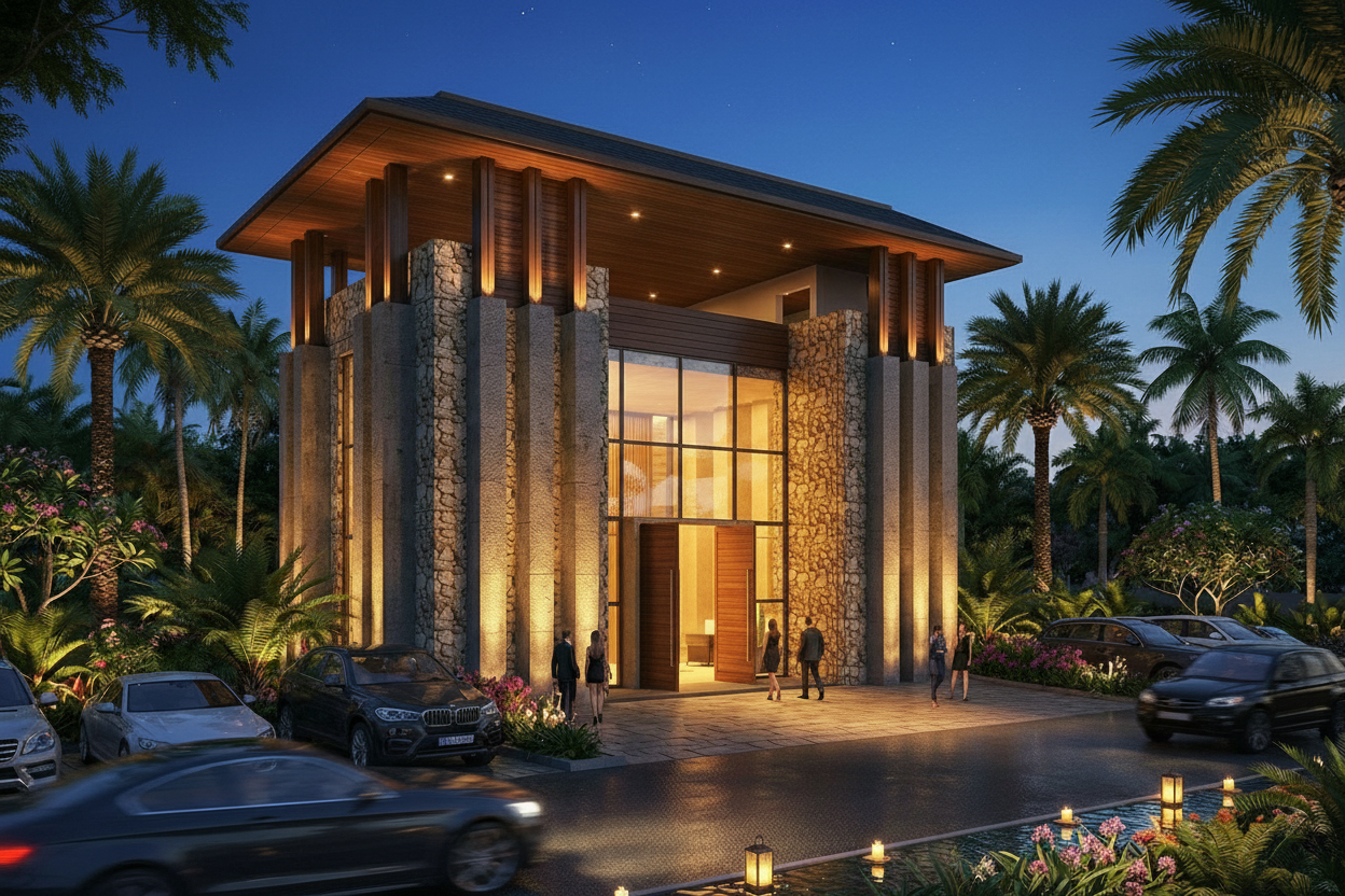 Almare gallery clubhouse night view