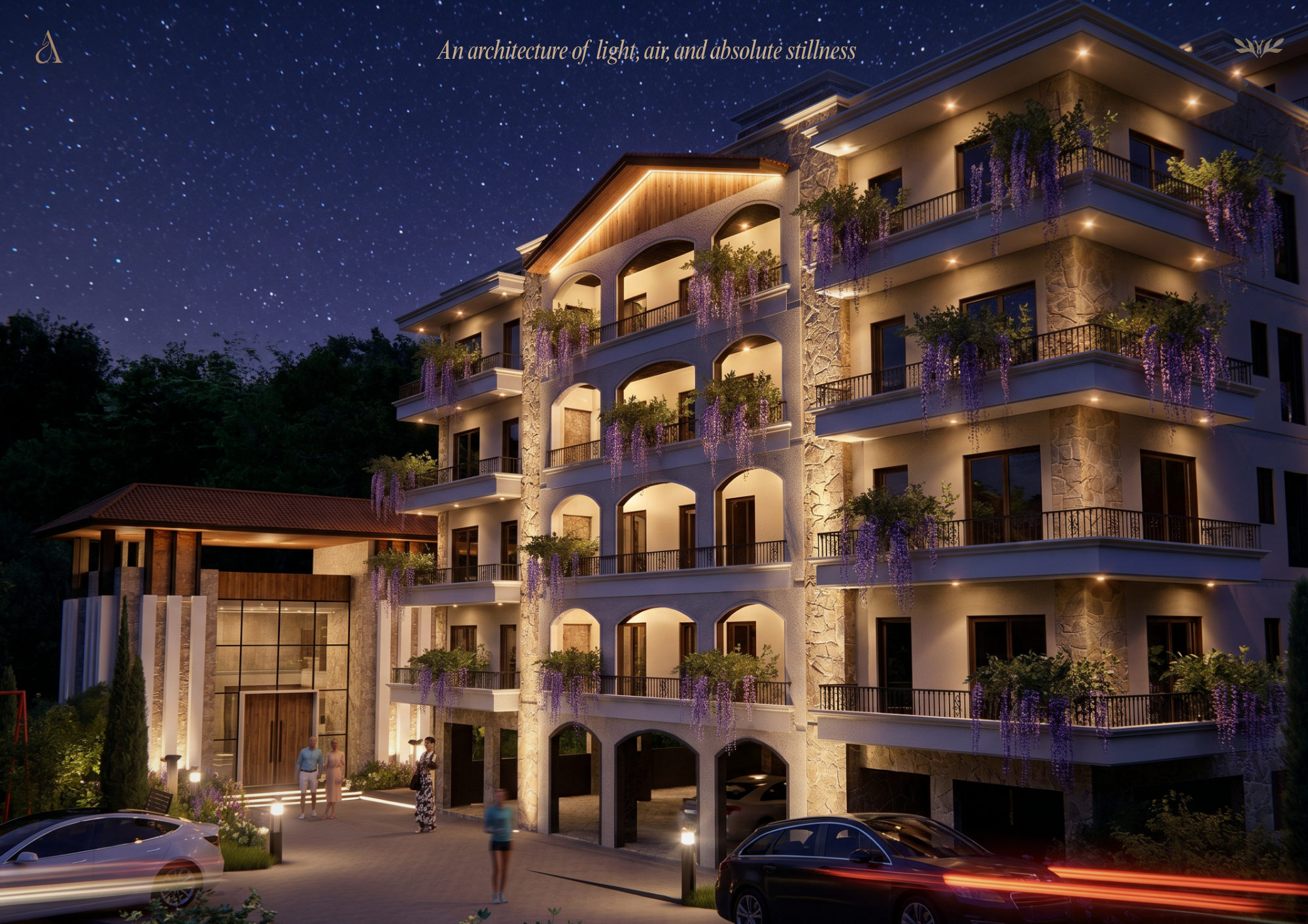 Almare gallery luxury flats night